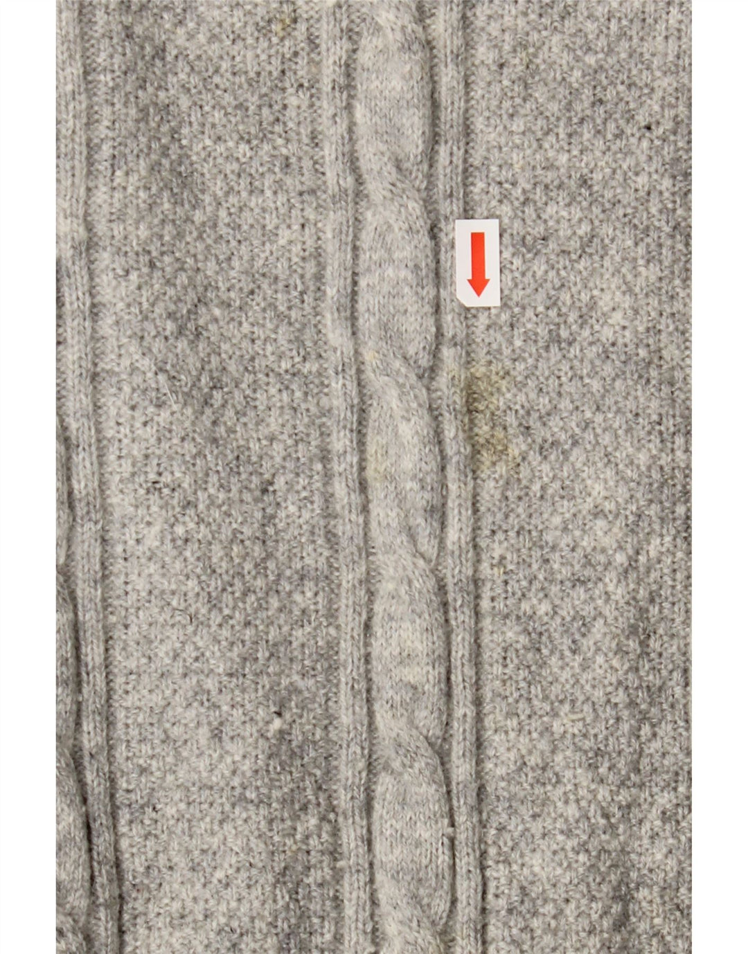 Crew Clothing Herren-Pullover mit Reißverschluss am Hals, große graue Lammwolle