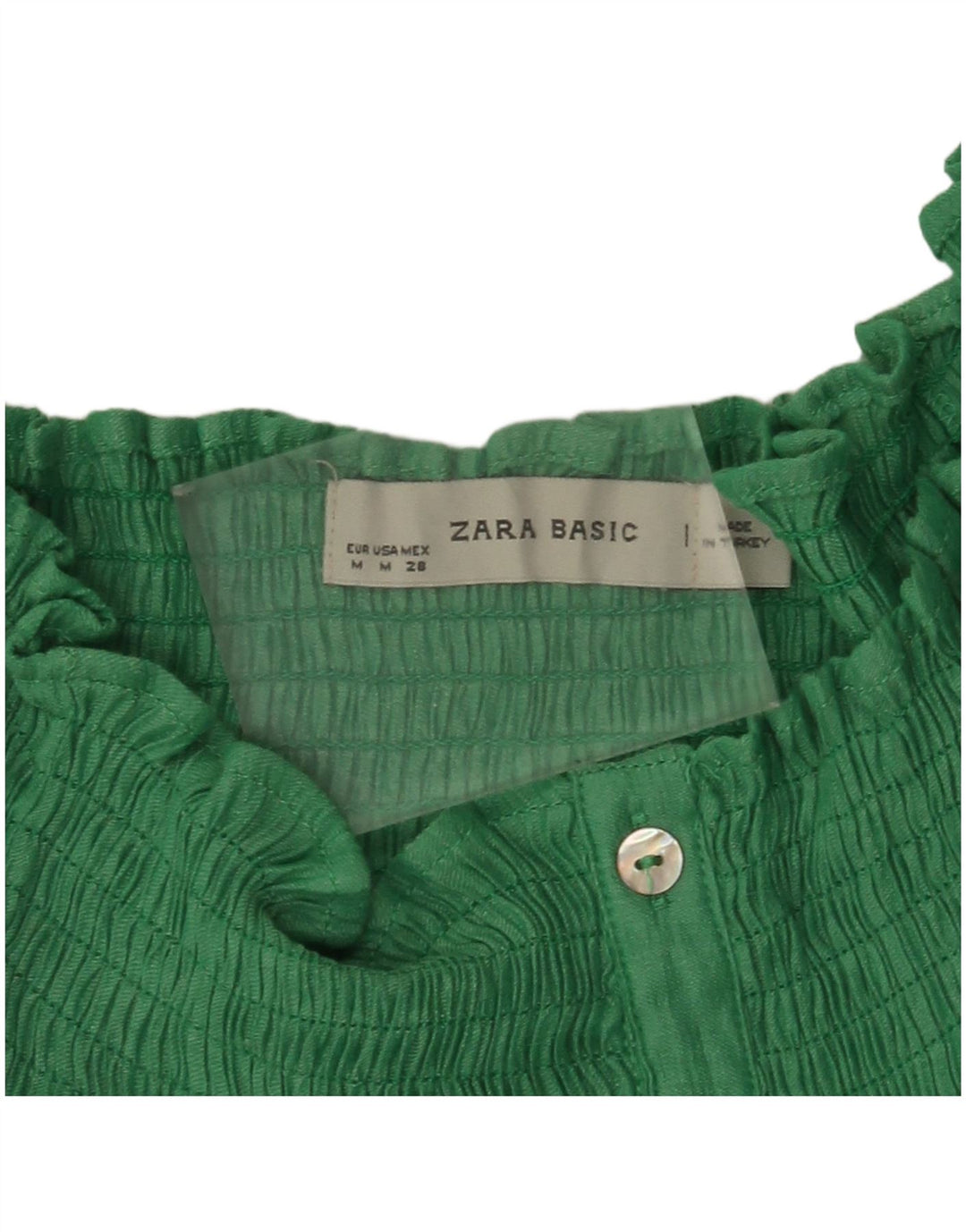 Schulterfreies Blusenoberteil für Damen von Zara, Größe 44, mittelgrün