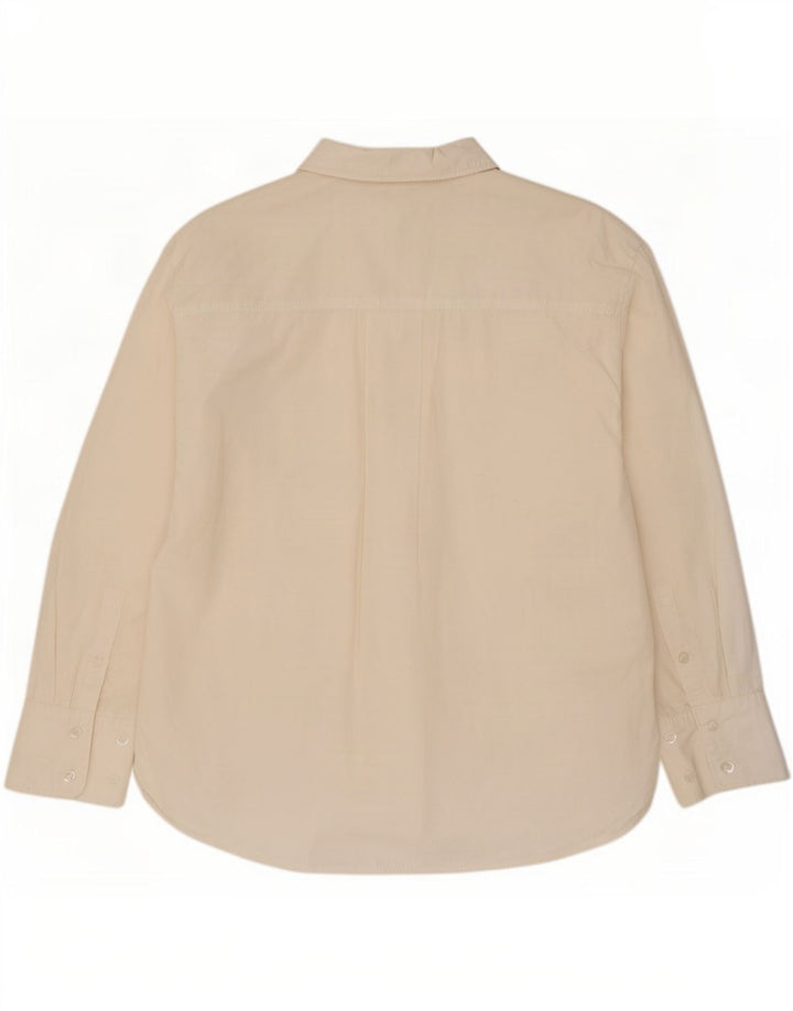 Zara Damen-Oversize-Hemd, UK 14, mittelweiße Baumwolle