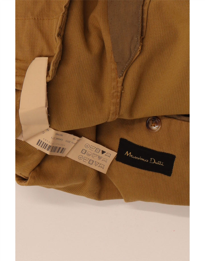 Massimo Dutti Herren-Blazer mit 2 Knöpfen, EU 48, mittlere Khaki-Baumwolle