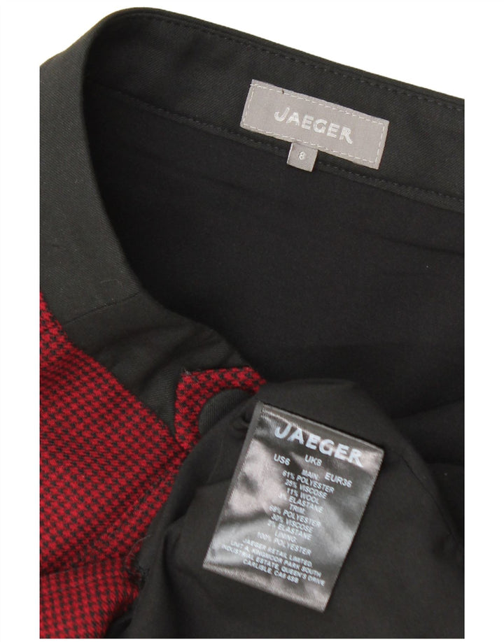 Jaeger Damen Bleistiftrock UK 8 Small W27 Burgunderrot Hahnentritt Polyester