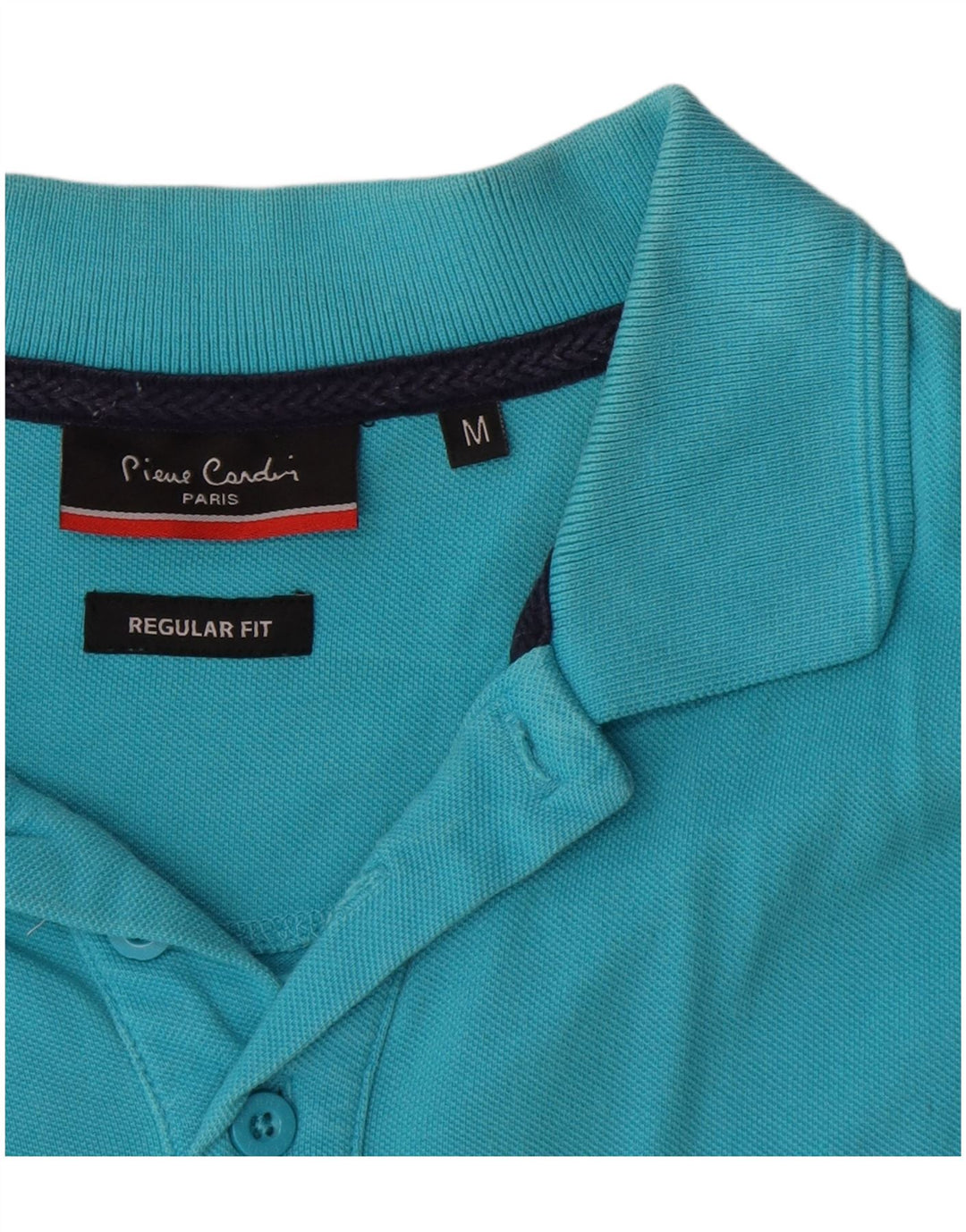Pierre Cardin Herren-Poloshirt mit normaler Passform, mittelblaue Colourblock-Baumwolle