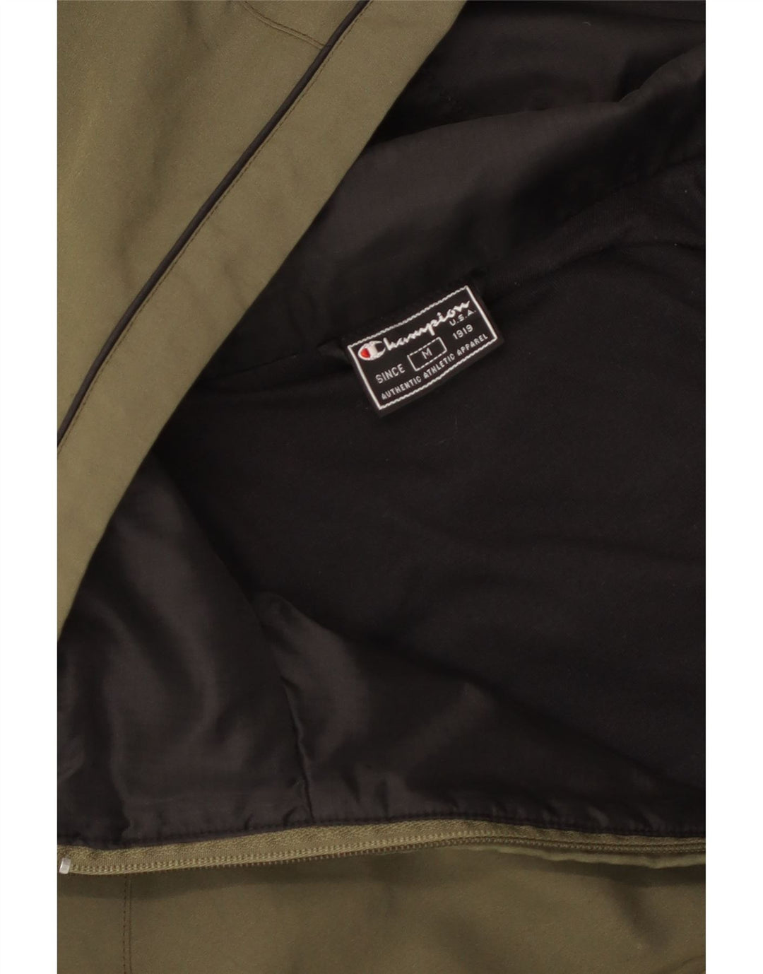 Champion Herren-Windbreakerjacke mit Kapuze, UK 38, mittleres Khaki, Farbblock