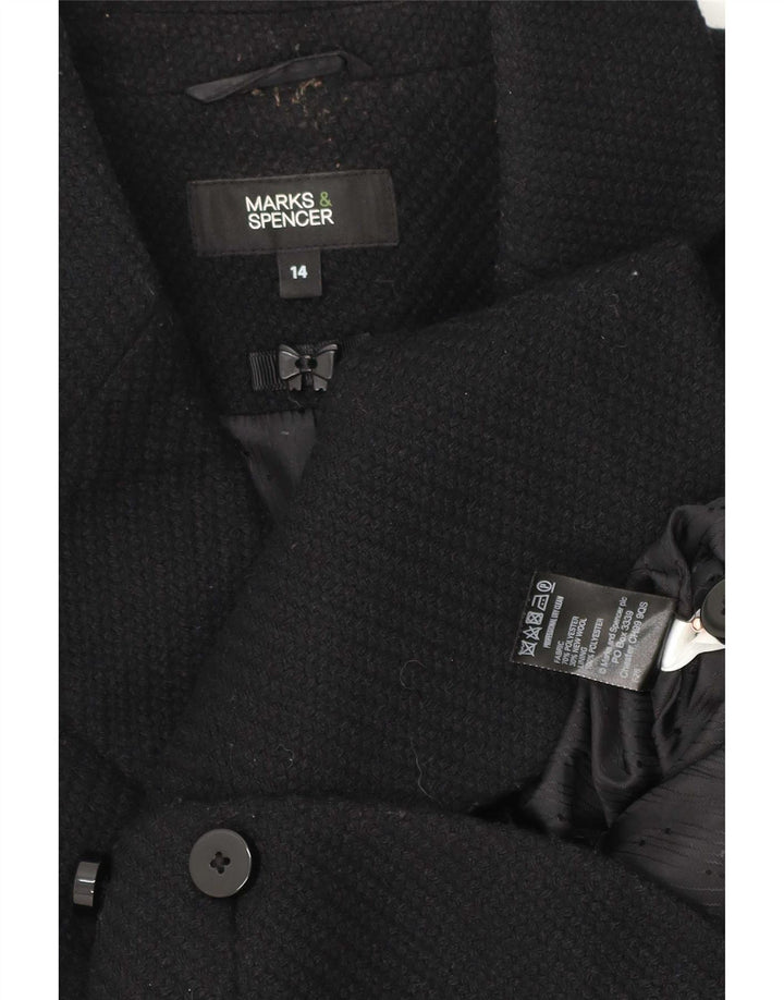 Marks & Spencer Damen-Blazerjacke mit 5 Knöpfen, UK 14, mittelschwarz, Polyester