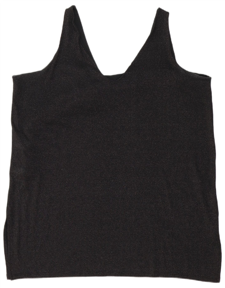 Marks & Spencer Damen Ärmelloses Tunikakleid UK 24 4XL Schwarz Polyester