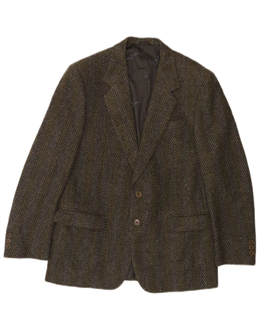 Pierre Cardin Herren-Blazer mit 2 Knöpfen, UK 38, mittleres Khaki, Fischgrätenmuster