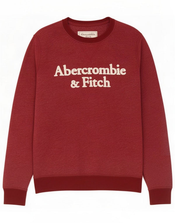 Abercrombie & Fitch Damen Grafik-Sweatshirt-Pullover UK 10 Small Maroon