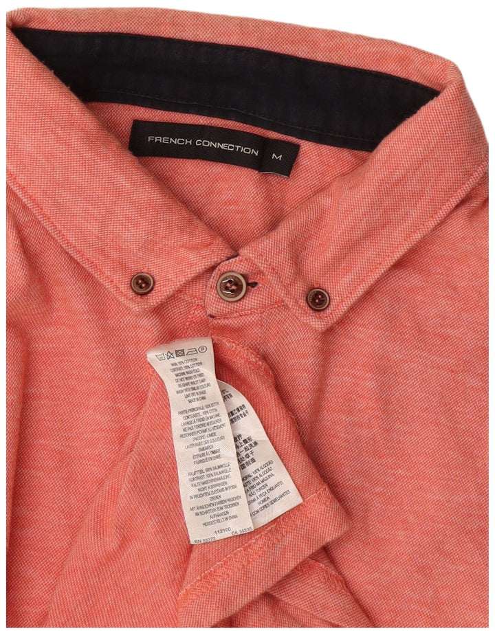 French Connection Herren-Poloshirt aus mittelrosa gesprenkelter Baumwolle