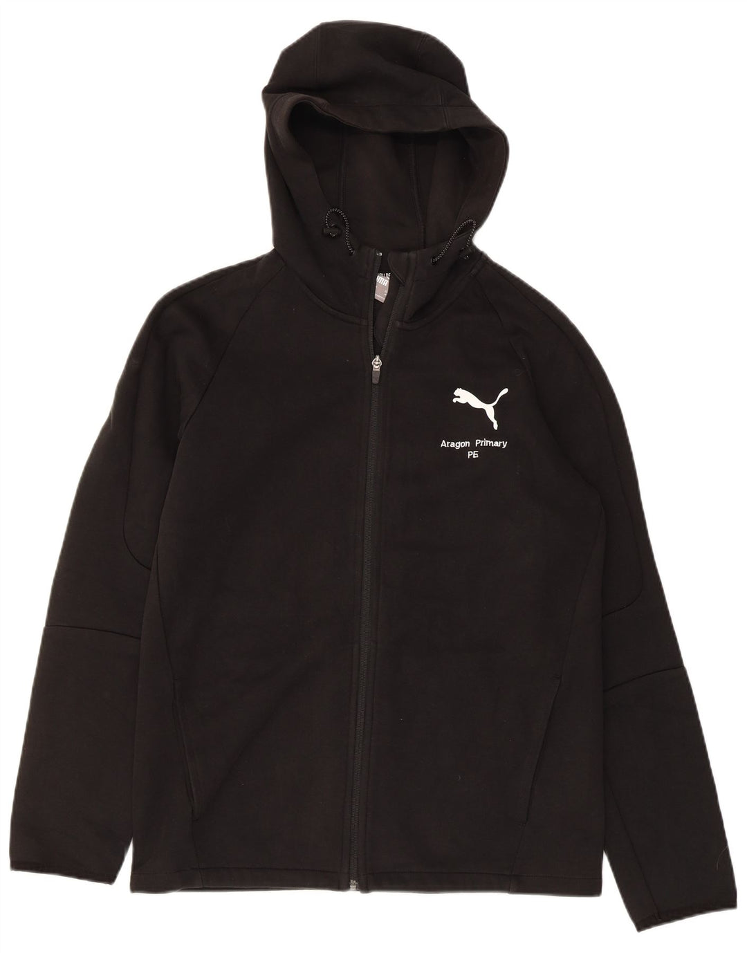 PUMA Mens Zip Hoodie Sweater Medium Black Cotton