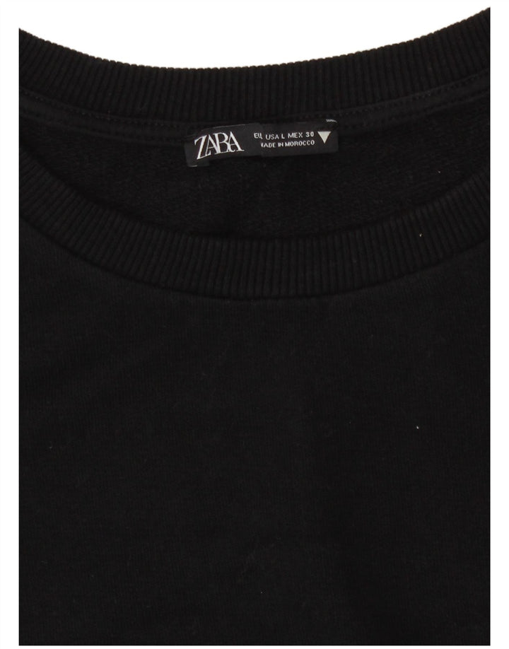 Zara Damen Sweatshirt Pullover UK 16 Large Schwarz