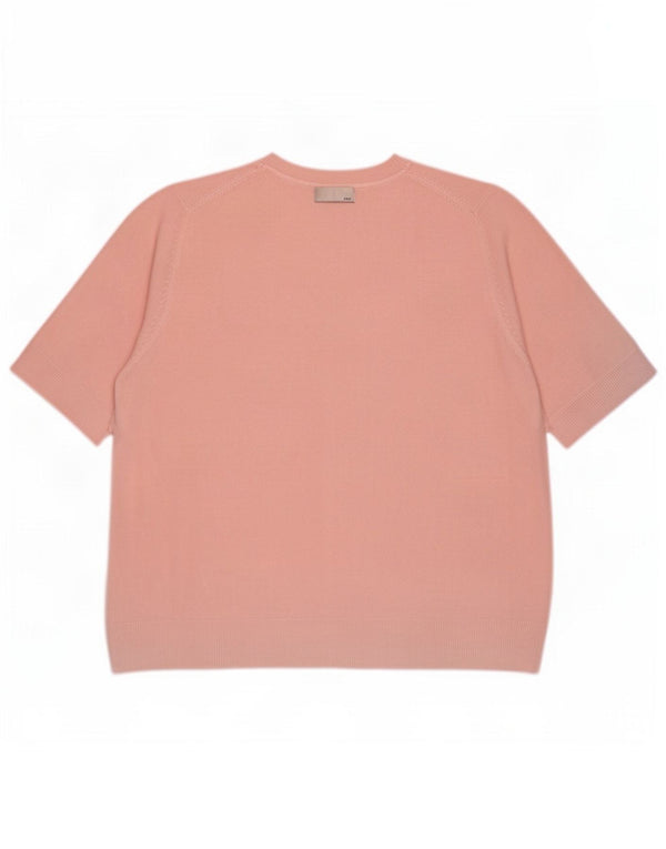 Marks & Spencer Damen-Pullover, kurzärmelig, Rundhalsausschnitt, Gr. 24 4XL, Rosa