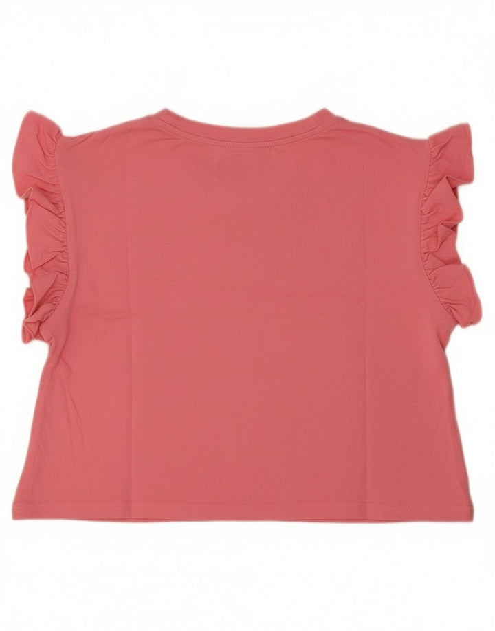 Zara Damen Crop Oversize T-Shirt Top UK 10 Small Pink
