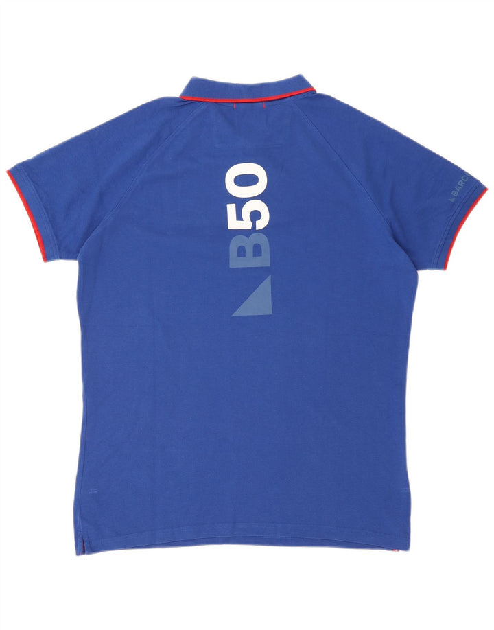 Slam Herren-Poloshirt mit Grafik, XL, Blau, Baumwolle
