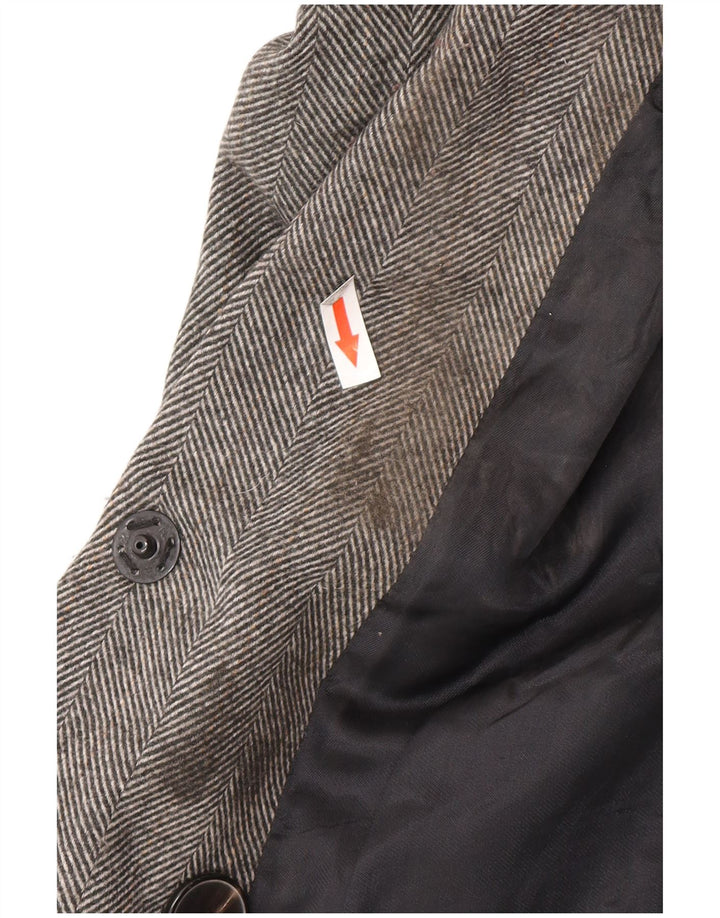 Zweireihiger Blazer für Damen von Zara, Gr. 10, Größe S, grau, Fischgrätmuster