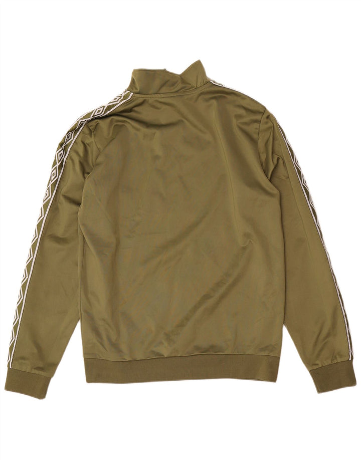 Umbro Herren-Sweatshirt mit grafischem Reißverschluss und Rundhalsausschnitt, Größe S, Khaki, Polyester