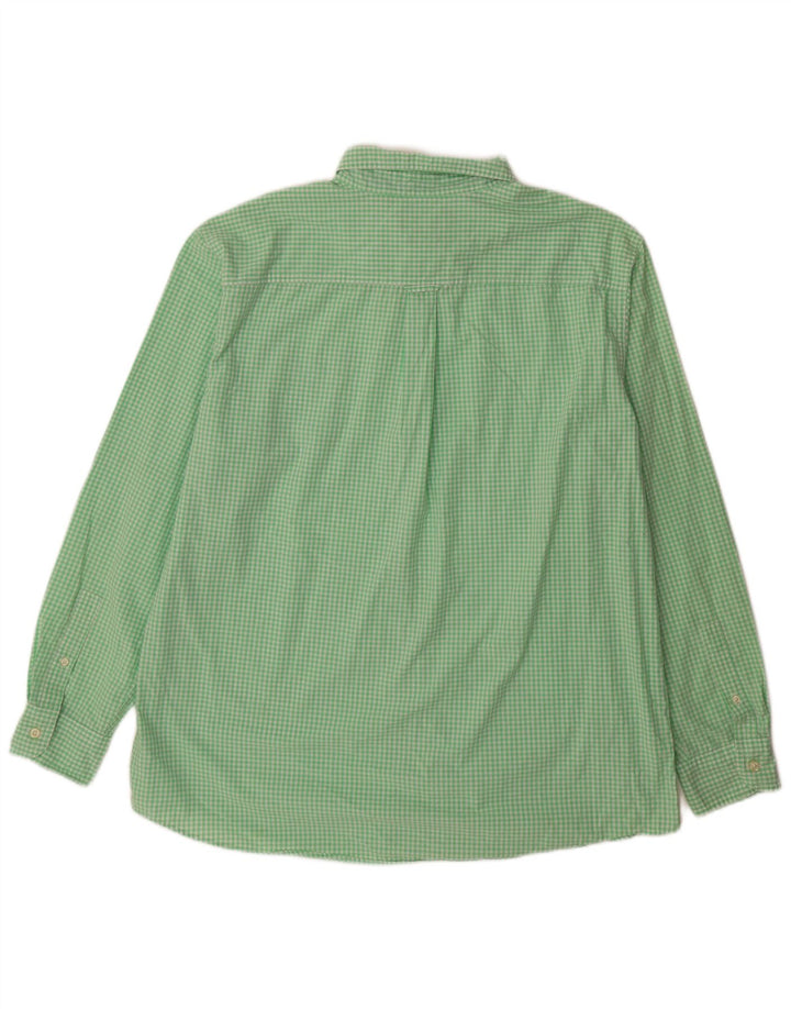 Chaps Herren-Hemd, pflegeleicht, XL, grün, Gingham-Baumwolle
