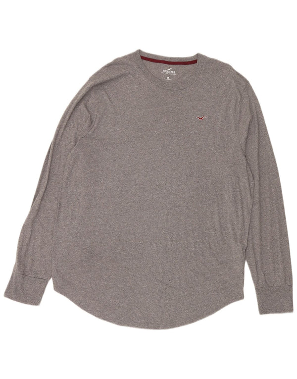 Hollister Mens Top Long Sleeve XL Grey Flecked Cotton