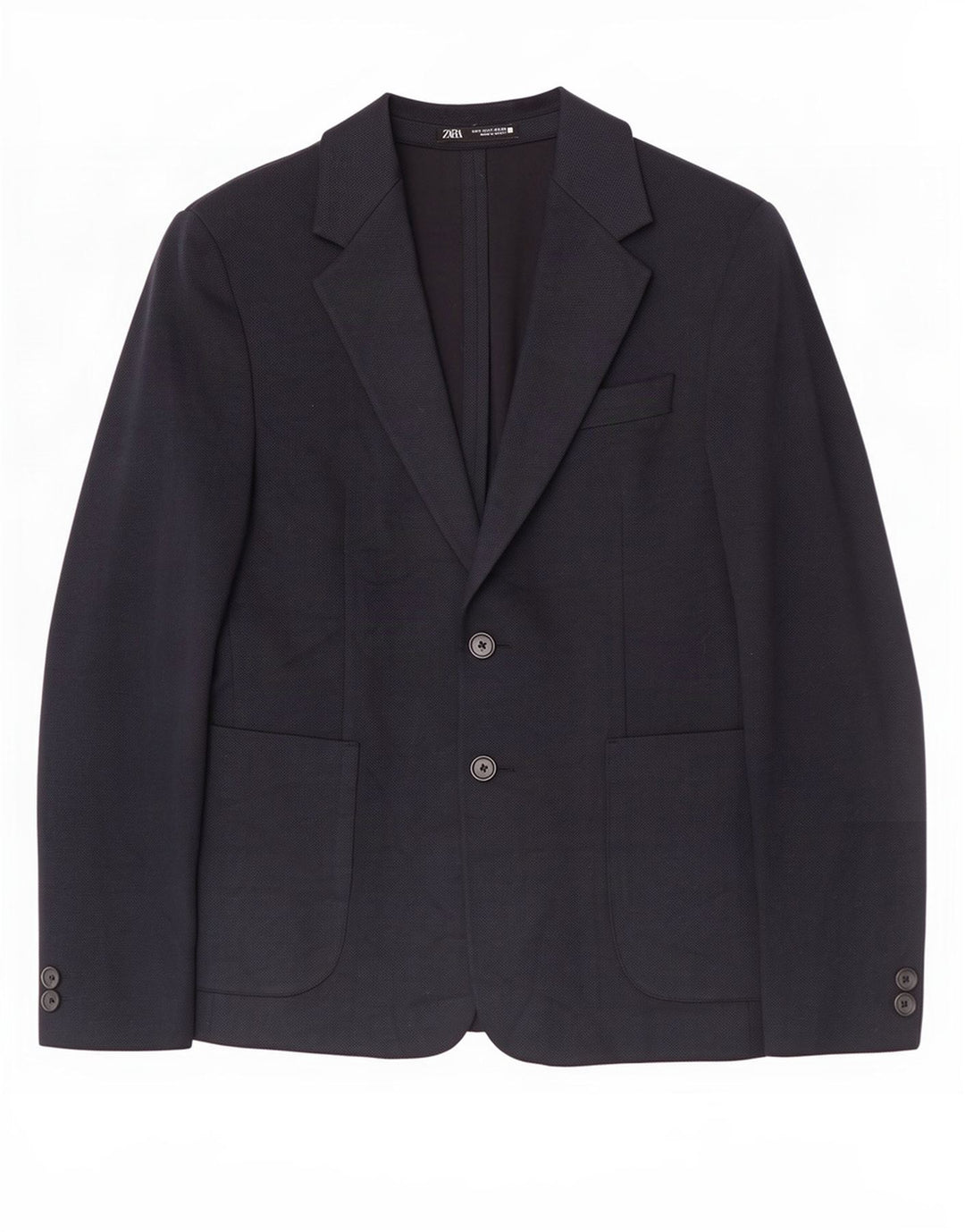 Zara Herren-Blazer mit 2 Knöpfen, Größe S, Marineblau, Polyester, UK 36