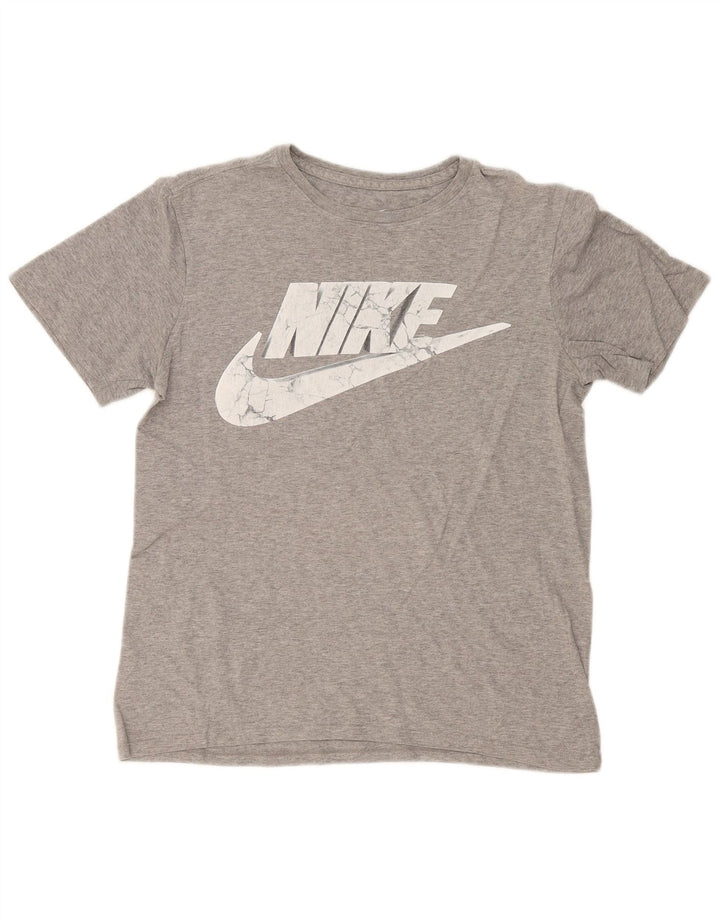 Nike Herren-T-Shirt mit sportlichem Schnitt und Grafik, Größe S, Grau meliert