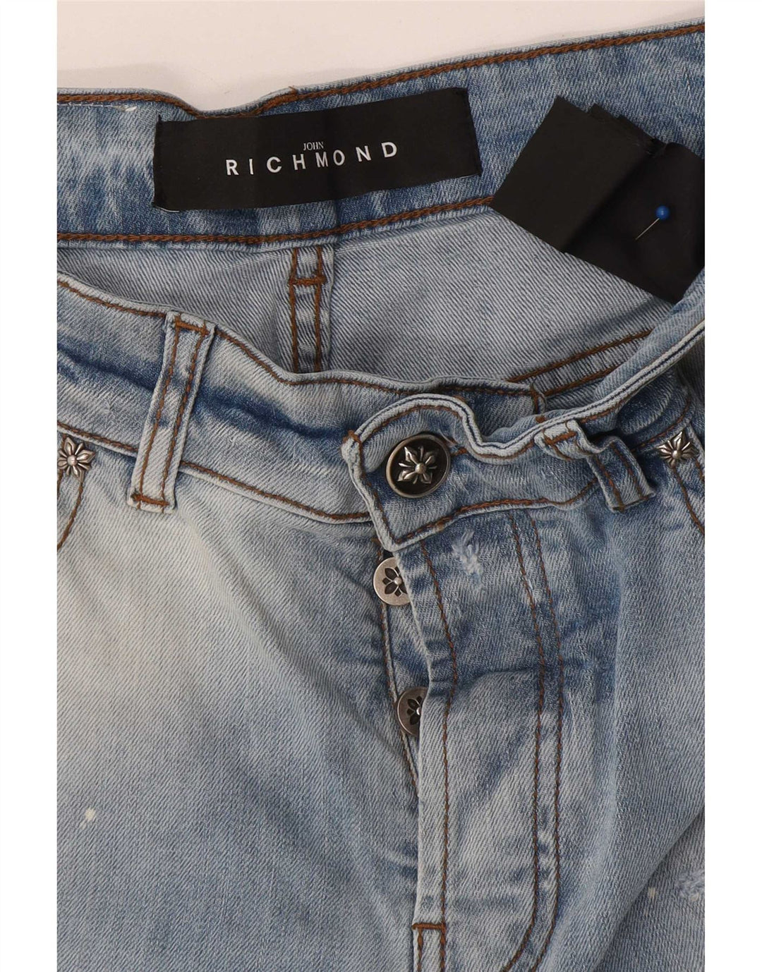 Richmond Herren Distressed Slim Jeans W32 L30 Blau