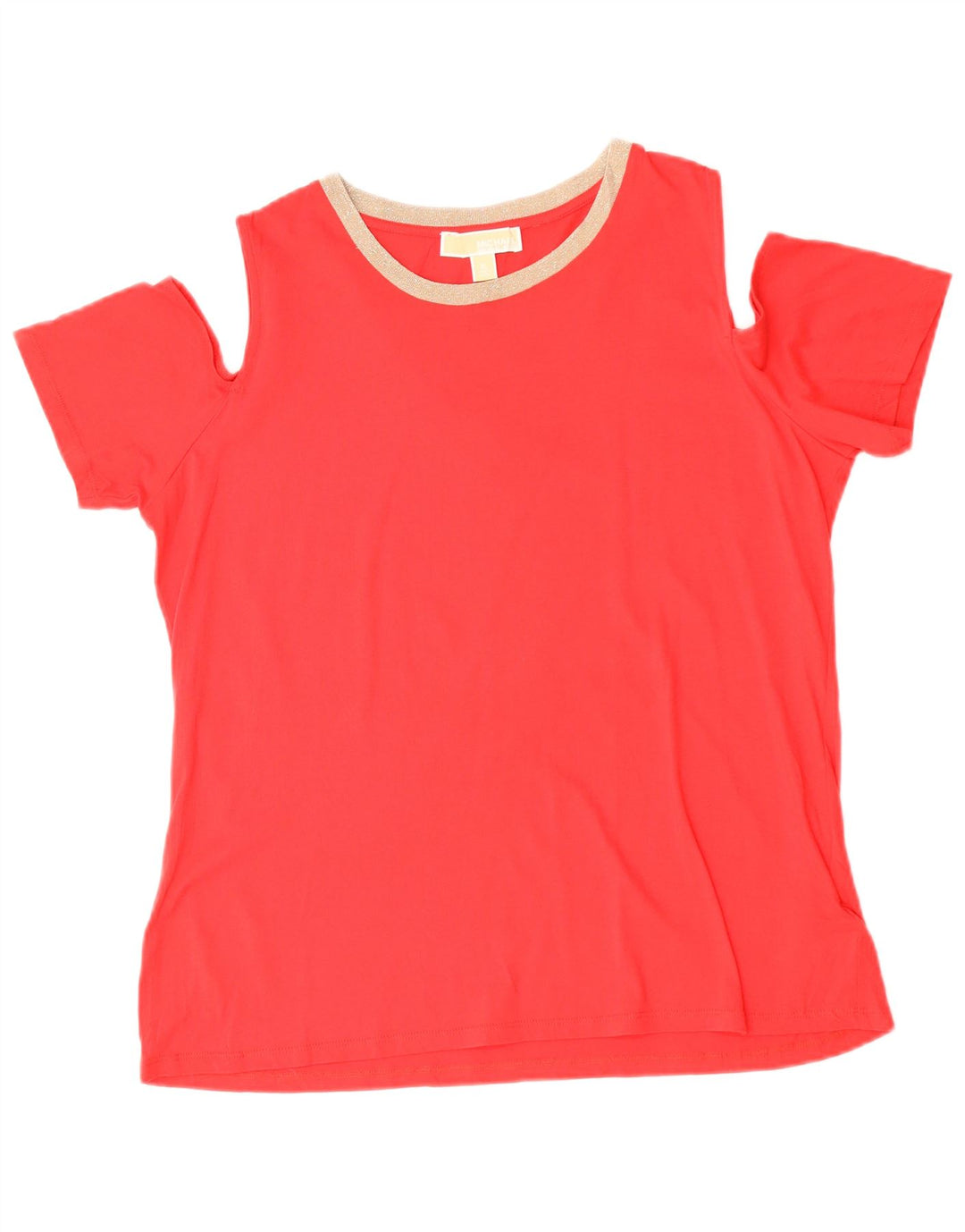 Michael Kors Damen Schulterfreies T-Shirt Top UK 18 XL Rote Baumwolle