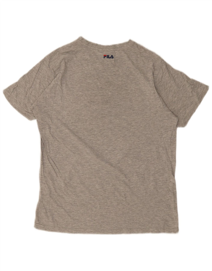 Fila Herren Grafik-T-Shirt-Oberteil Mittelgrau meliert