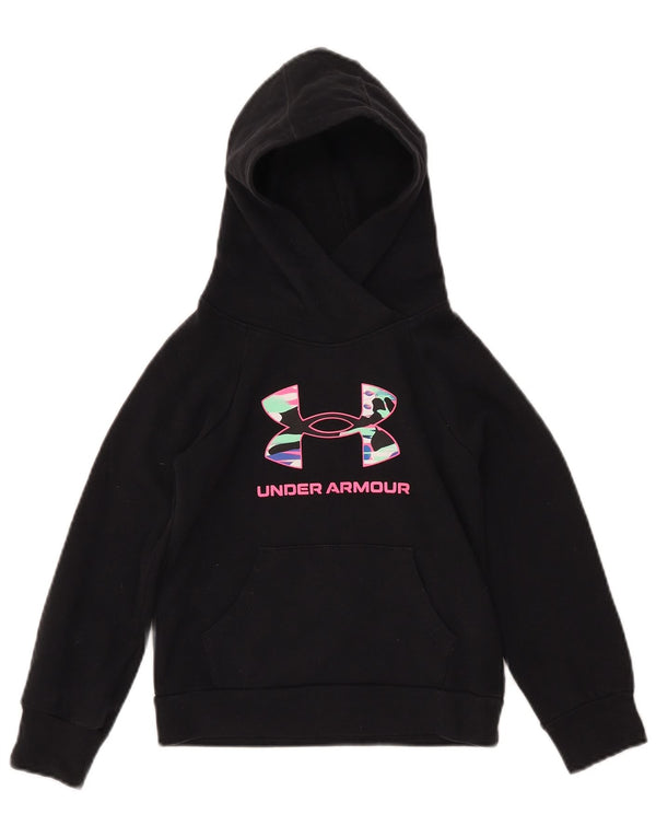 UNDER ARMOUR Mädchen-Pullover mit grafischem Loose-Fit-Kapuzenpullover, 6–7 Jahre, XS, Schwarz