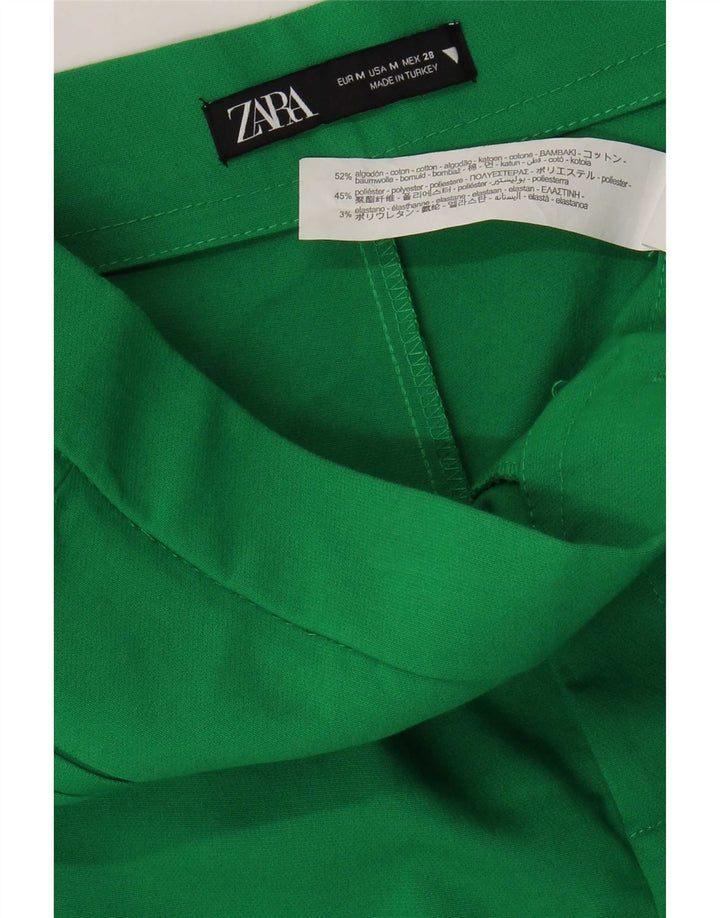 Zara Damen Bootcut-Hose, mittelgroß, W28, L25, grüne Baumwolle