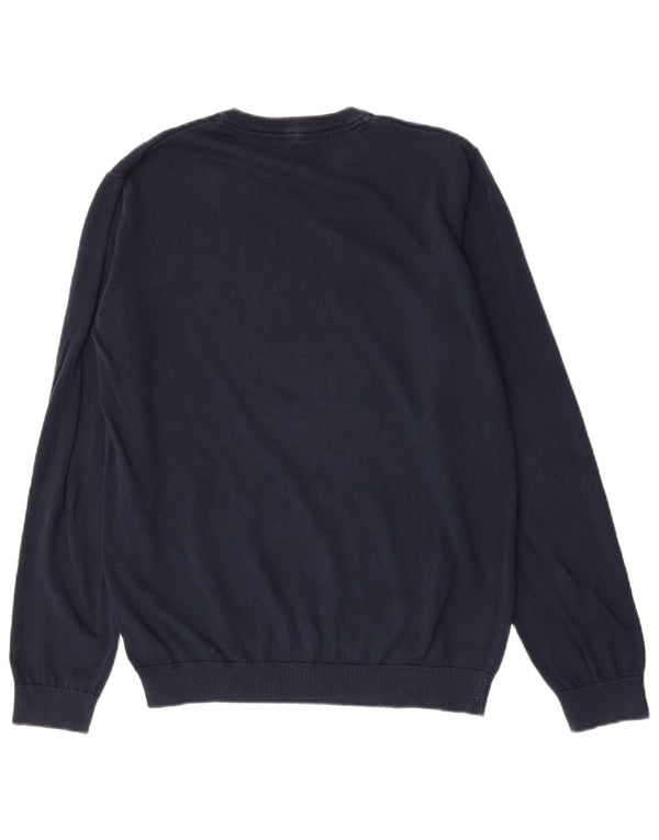 Marks & Spencer Jungen-Pullover mit V-Ausschnitt, 15–16 Jahre, marineblaue Baumwolle