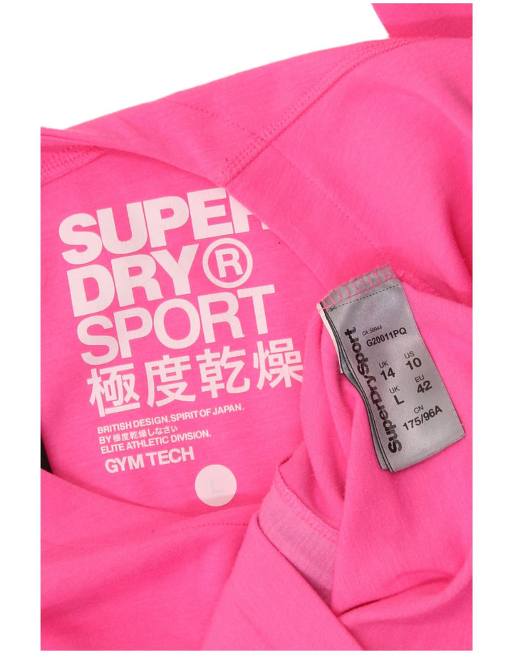 SUPERDRY Damen-Sweatshirt-Pullover UK 14 Large Rosa Polyester