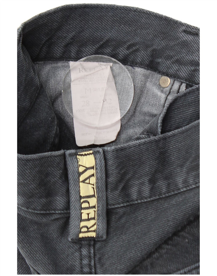 Replay Herren Straight Jeans W28 L32 Graue Baumwolle