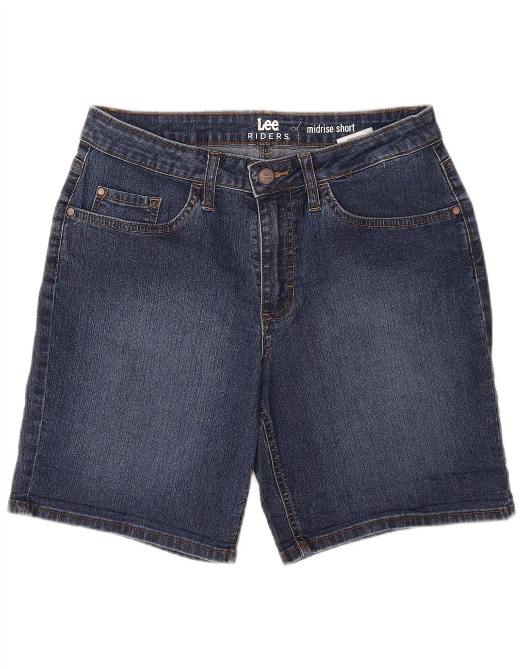 LEE Damen Riders Mid Rise Denim Shorts US 8 Medium W28 Blaue Baumwolle