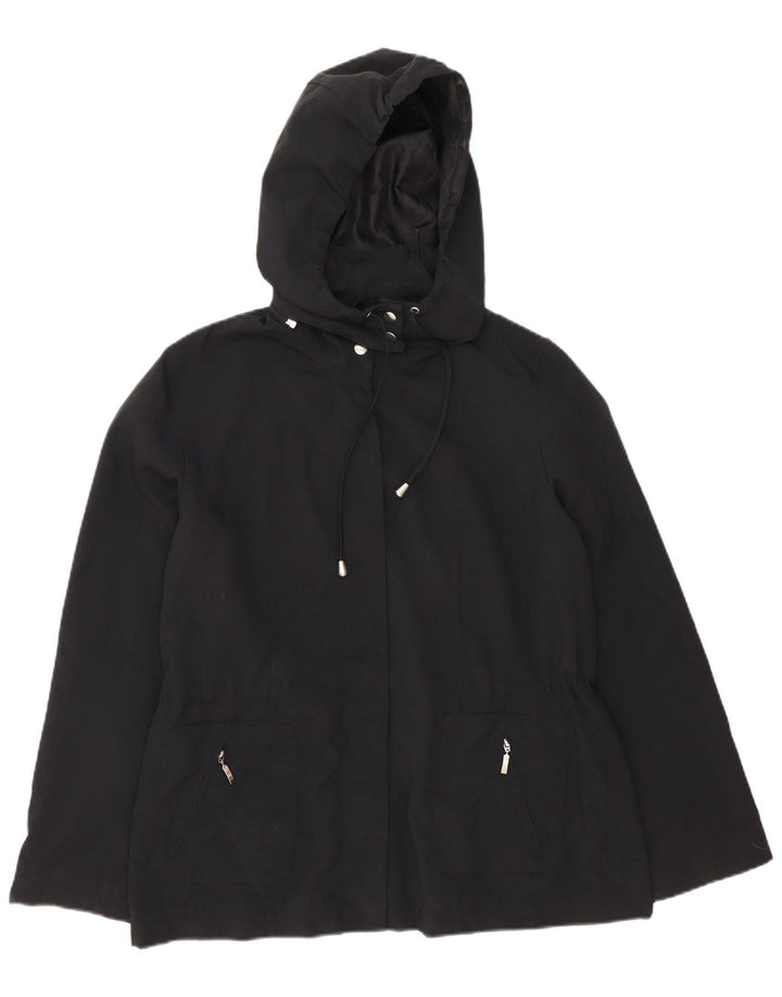 Marks & Spencer Damen-Windbreakerjacke mit Kapuze, Gr. 42, Größe L, Schwarz