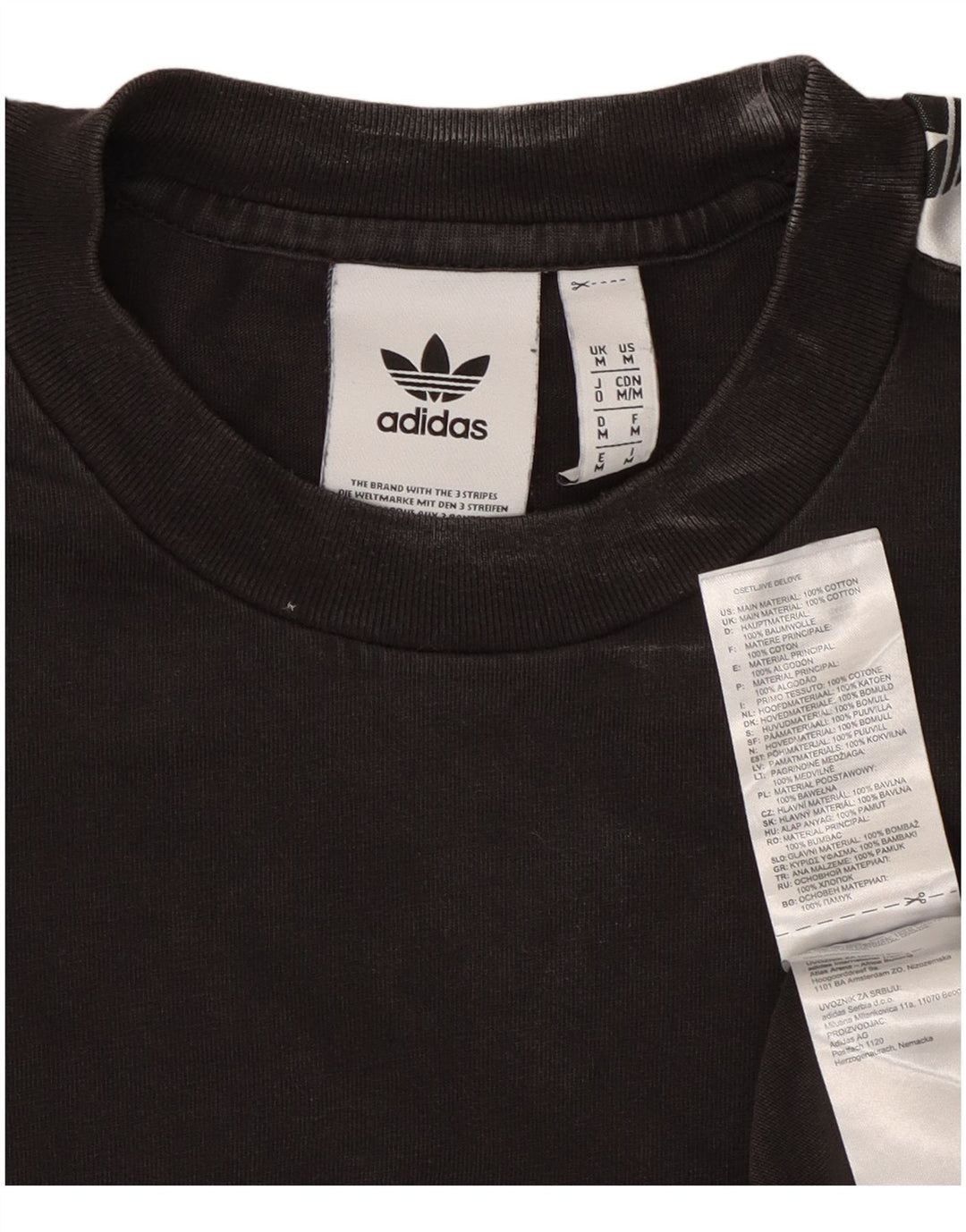 Adidas Herren Grafik T-Shirt Top Medium Schwarz Colourblock Baumwolle