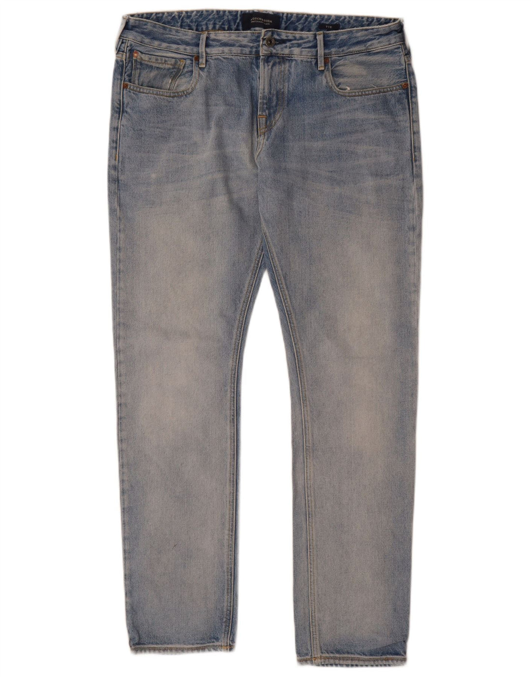 SCOTCH & SODA Herren Straight Jeans W34 L32 Blaue Baumwolle
