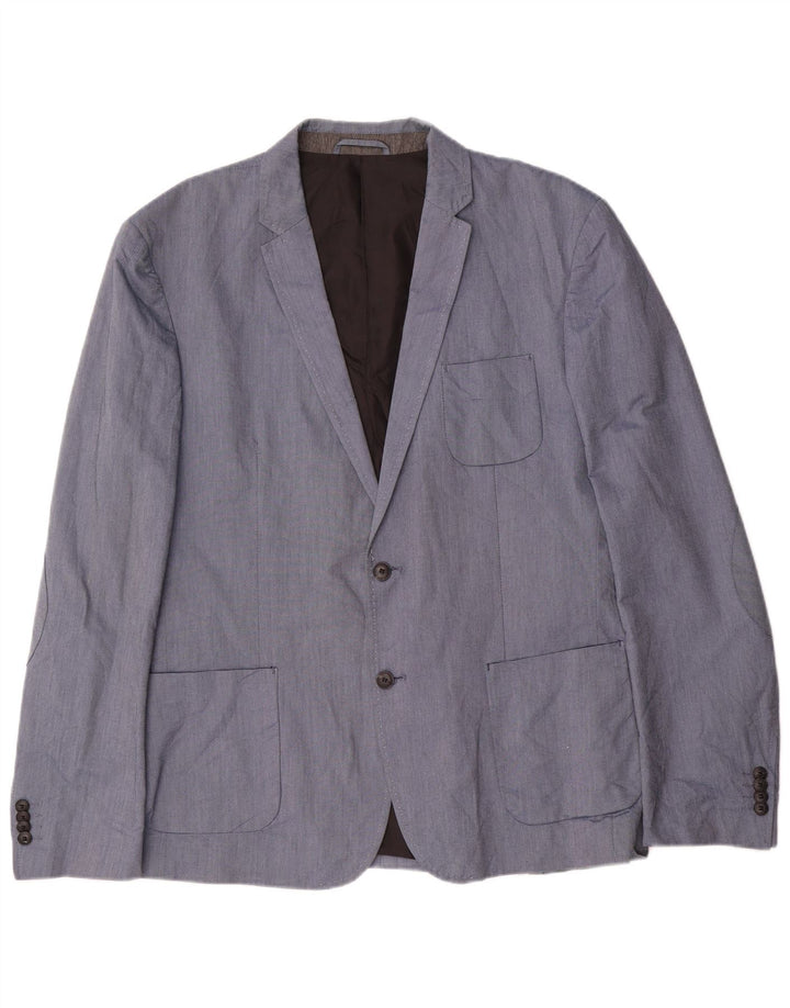 Jack & Jones Herren 2-Knopf-Blazerjacke IT 56 3XL Blaue Baumwolle