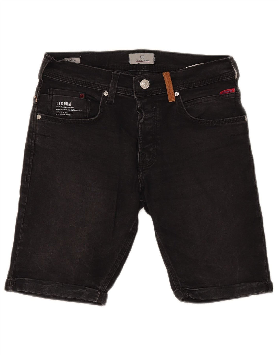 LTB Herren-Jeansshorts, Größe S, W28, schwarze Baumwolle
