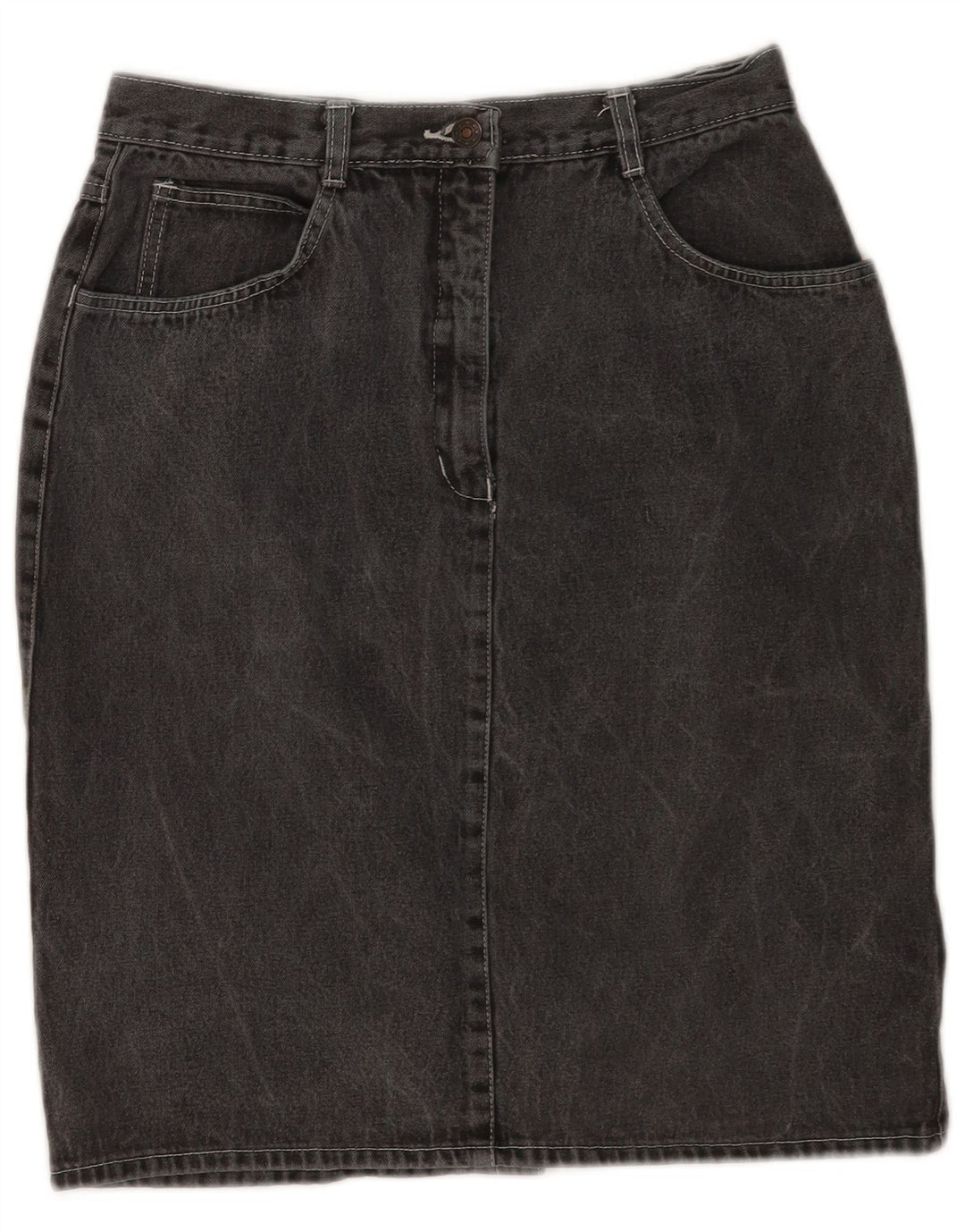 Vintage Damen Jeansrock IT 42 Medium W28 Graue Baumwolle