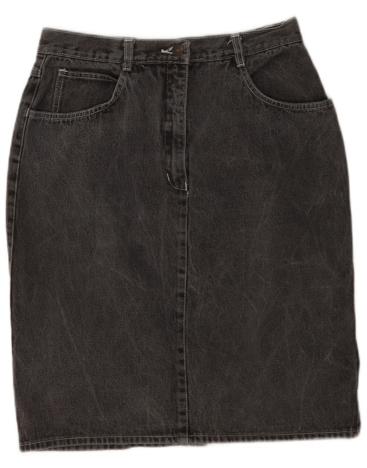 Vintage Damen Jeansrock IT 42 Medium W28 Graue Baumwolle