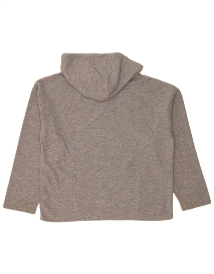 Zara Damen Trafaluc Übergroßer Kapuzenpullover UK 14 Mittelgraues Polyester