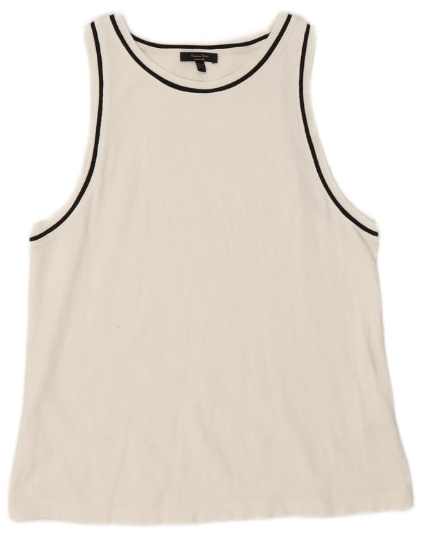 Massimo Dutti Damen Weste Top UK 12 Mittelweiße Viskose
