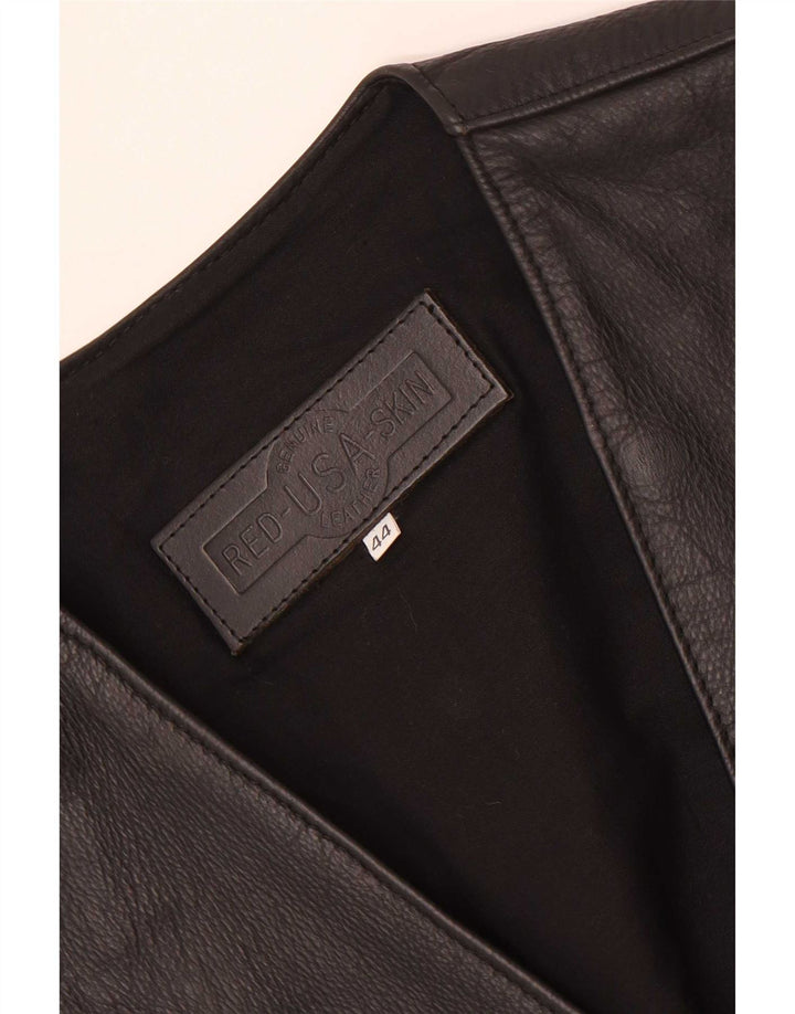 Vintage Herren Lederweste EU 44 XS Schwarz