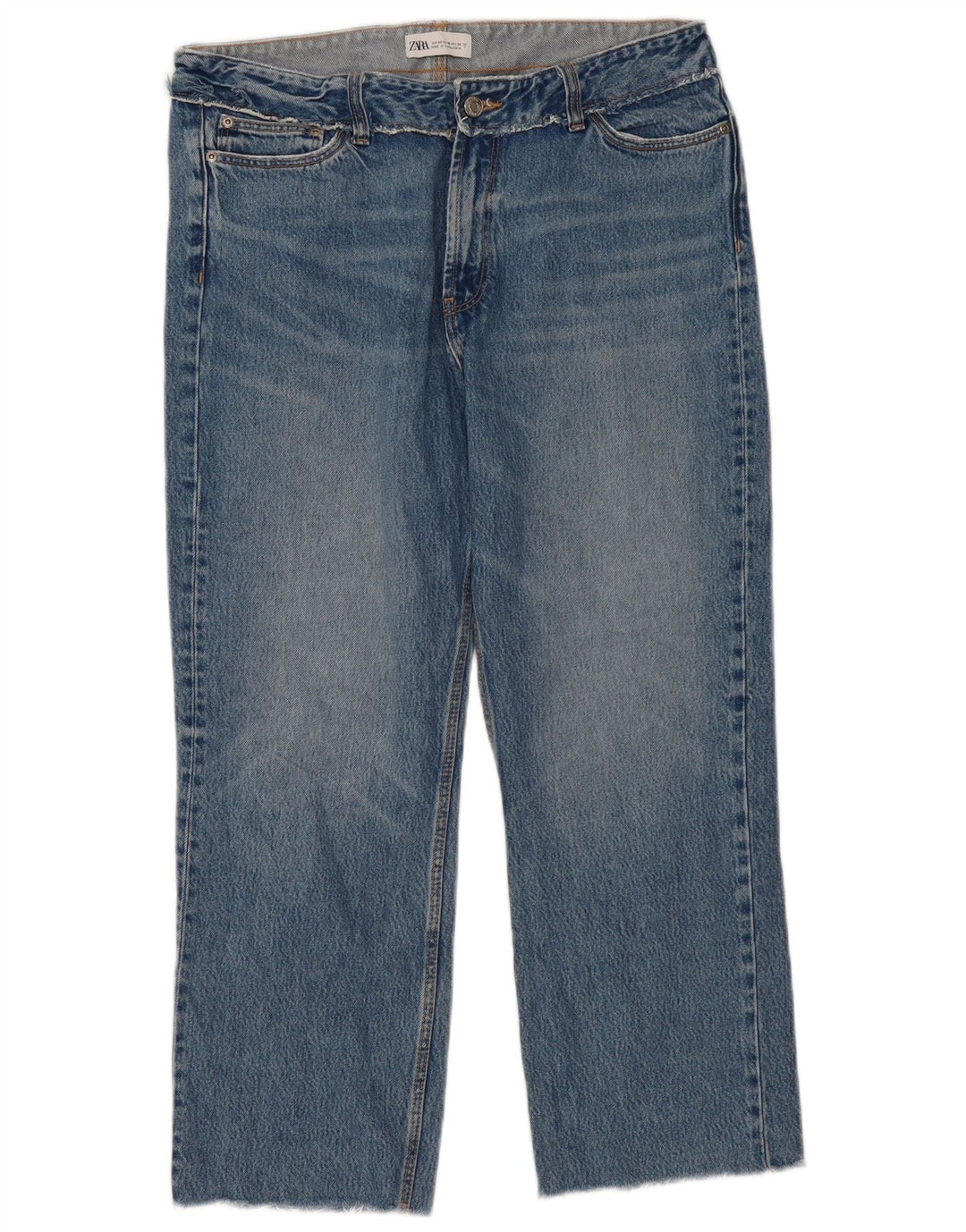 Zara Damen Straight Jeans EU 42 Large W32 L27 Blau