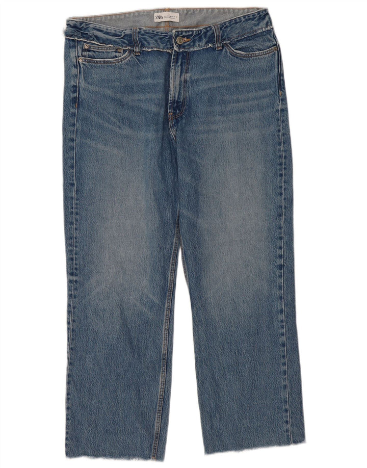 Zara Damen Straight Jeans EU 42 Large W32 L27 Blau