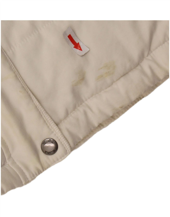 WEIRD FISH Wattierte Damenweste UK 14 Large Weiß Polyester