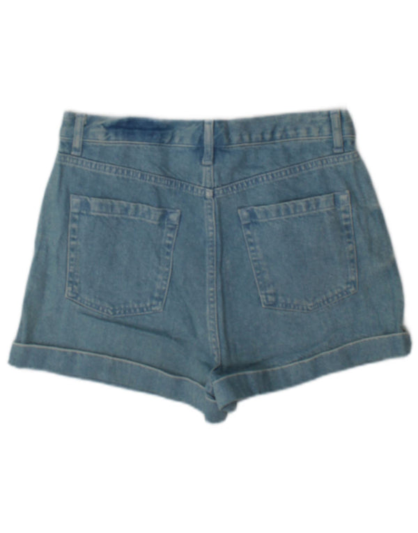 Topshop Damen Mom Denim Shorts UK 12 Medium W28 Blaue Baumwolle