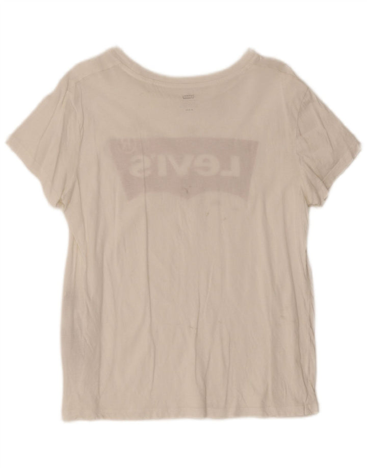 Levi's Damen-T-Shirt mit Grafik, UK 12, mittelweiße Baumwolle