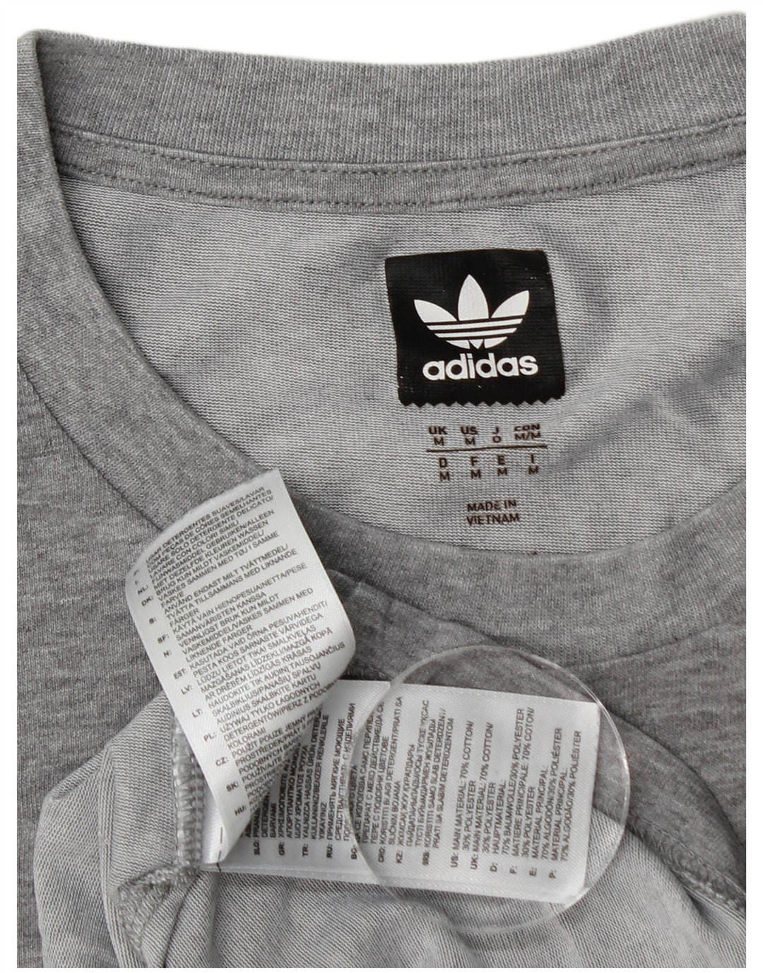 Adidas Herren T-Shirt Top mittelgraue Baumwolle