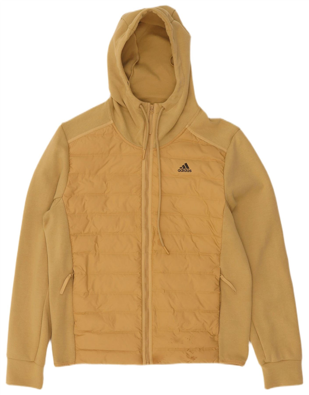 Adidas Herren-Bomberjacke mit Kapuze, UK 38, mittelbeige Baumwolle