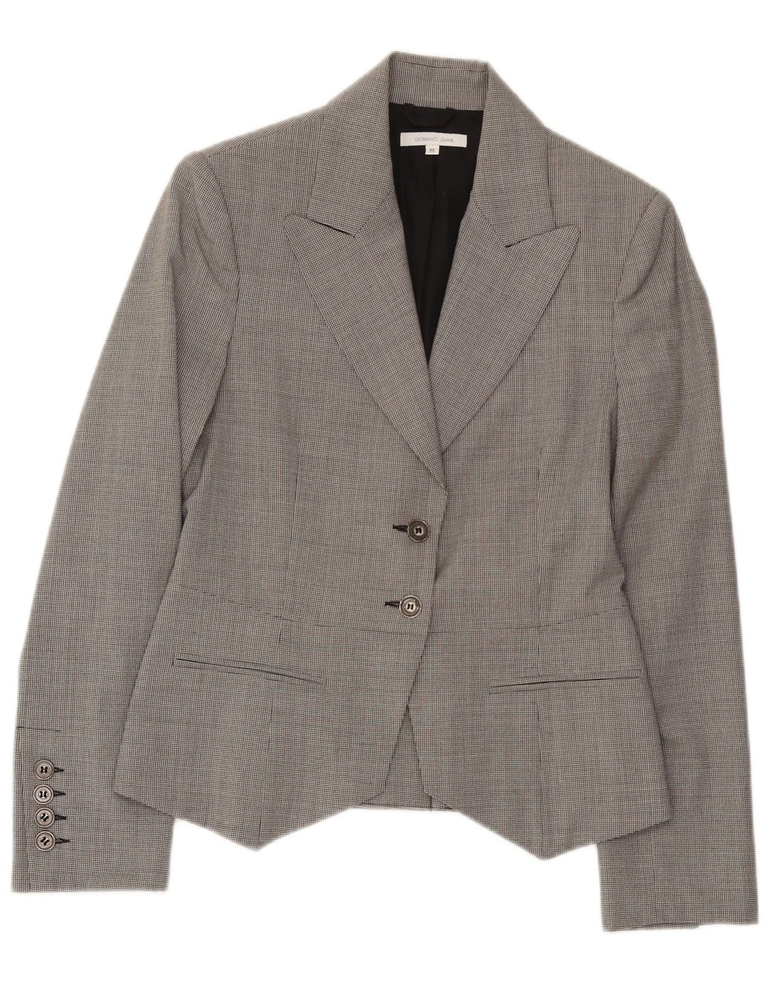 Germano Zama Damen 2-Knopf-Blazerjacke UK 12 Mittelgrau kariert